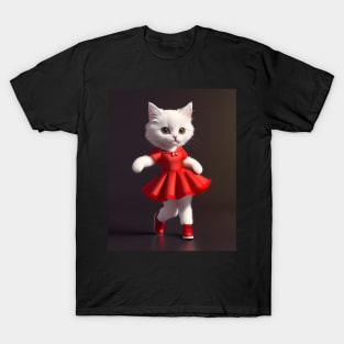 Dancing cat - Modern digital art T-Shirt